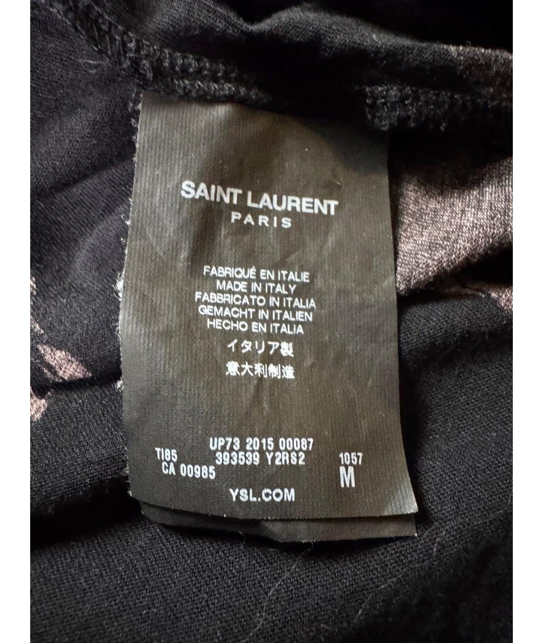 SAINT LAURENT Черная хлопковая футболка, фото 6