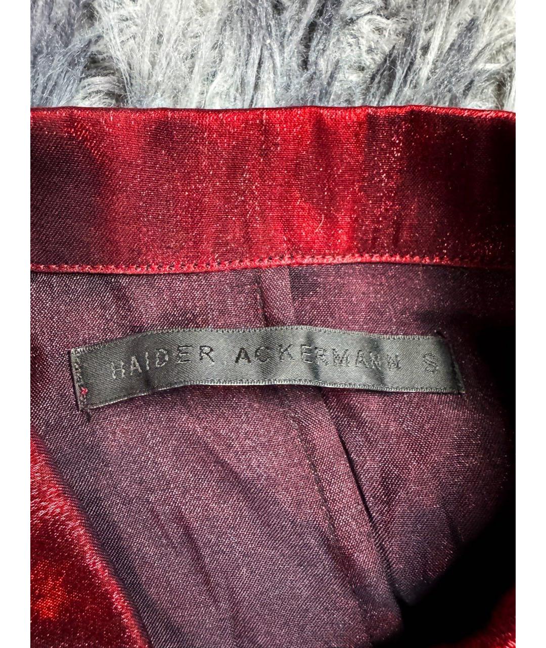 HAIDER ACKERMANN Красная хлопковая кэжуал рубашка, фото 4