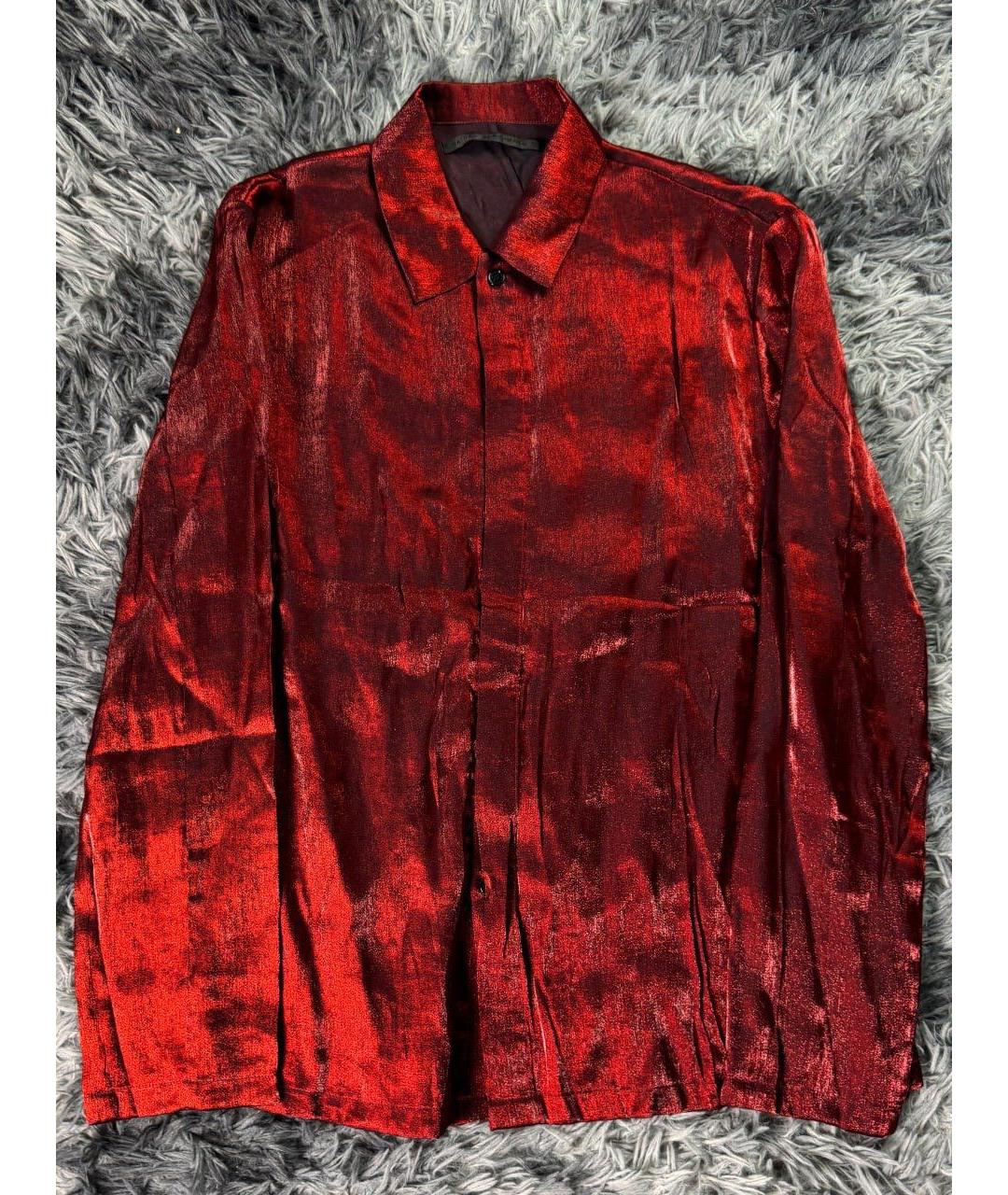 HAIDER ACKERMANN Красная хлопковая кэжуал рубашка, фото 7