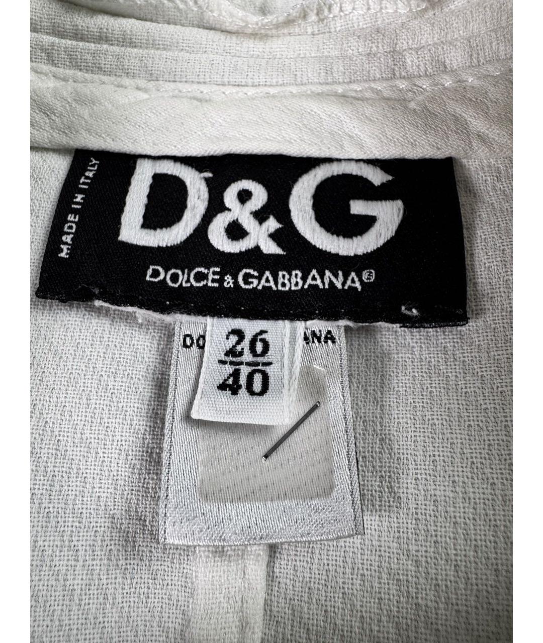 DOLCE&GABBANA Белая хлопковая куртка, фото 6