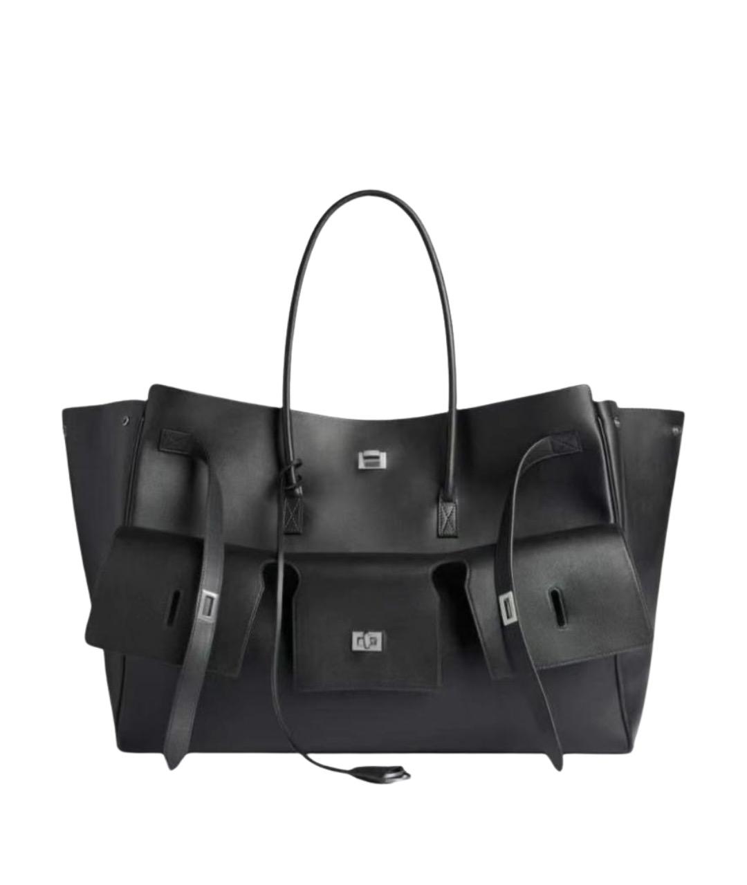 BALENCIAGA Черная кожаная сумка через плечо, фото 1