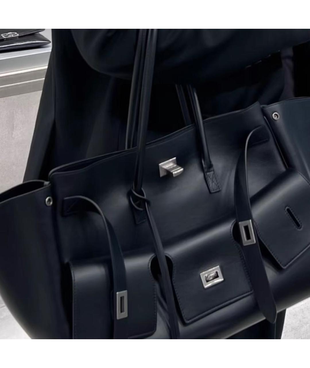 BALENCIAGA Черная кожаная сумка через плечо, фото 3