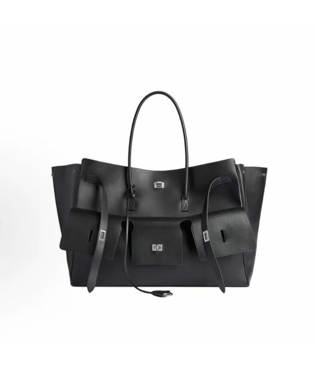 BALENCIAGA Черная кожаная сумка через плечо, фото 5