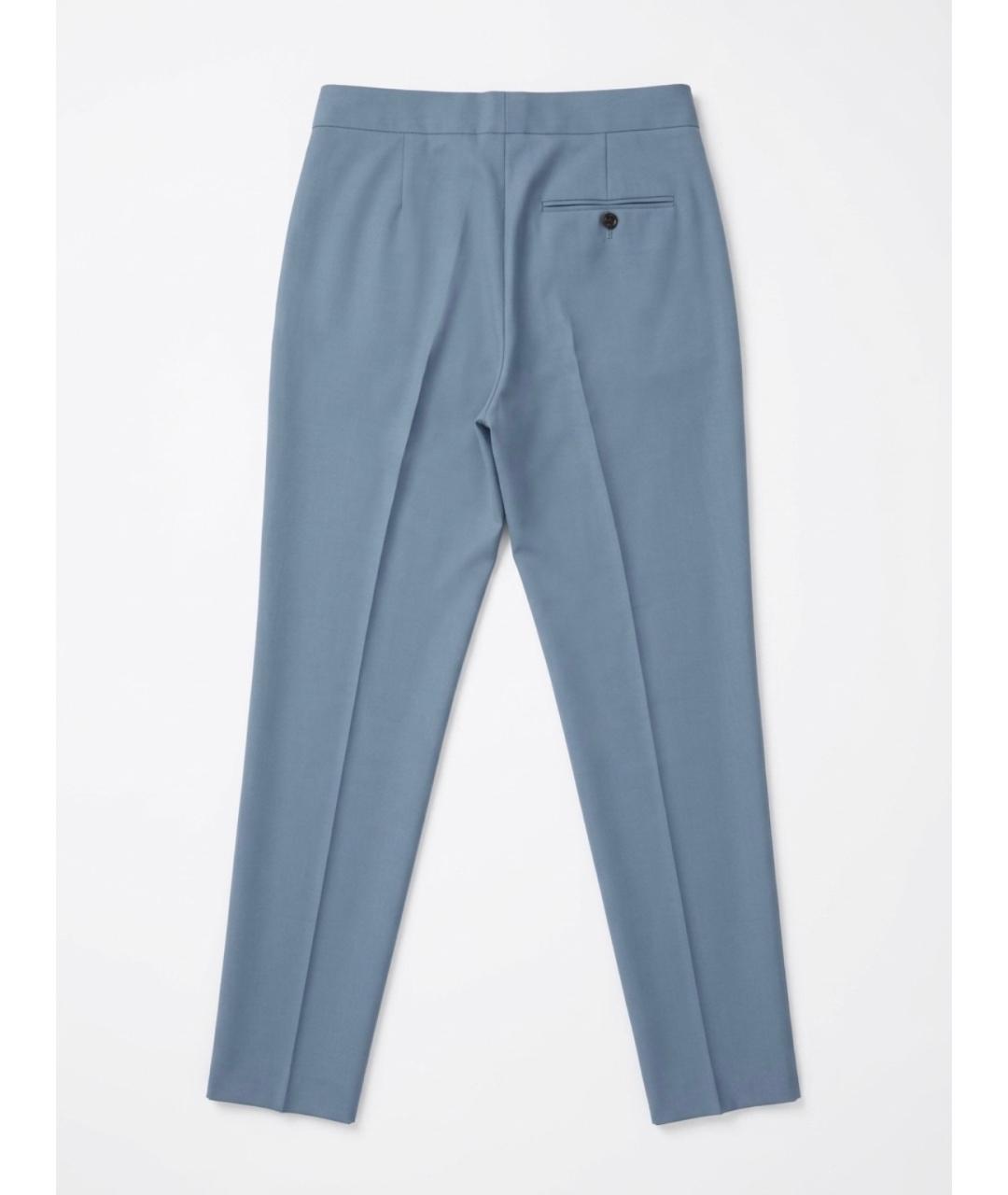 PAUL SMITH Голубые шерстяные прямые брюки, фото 2