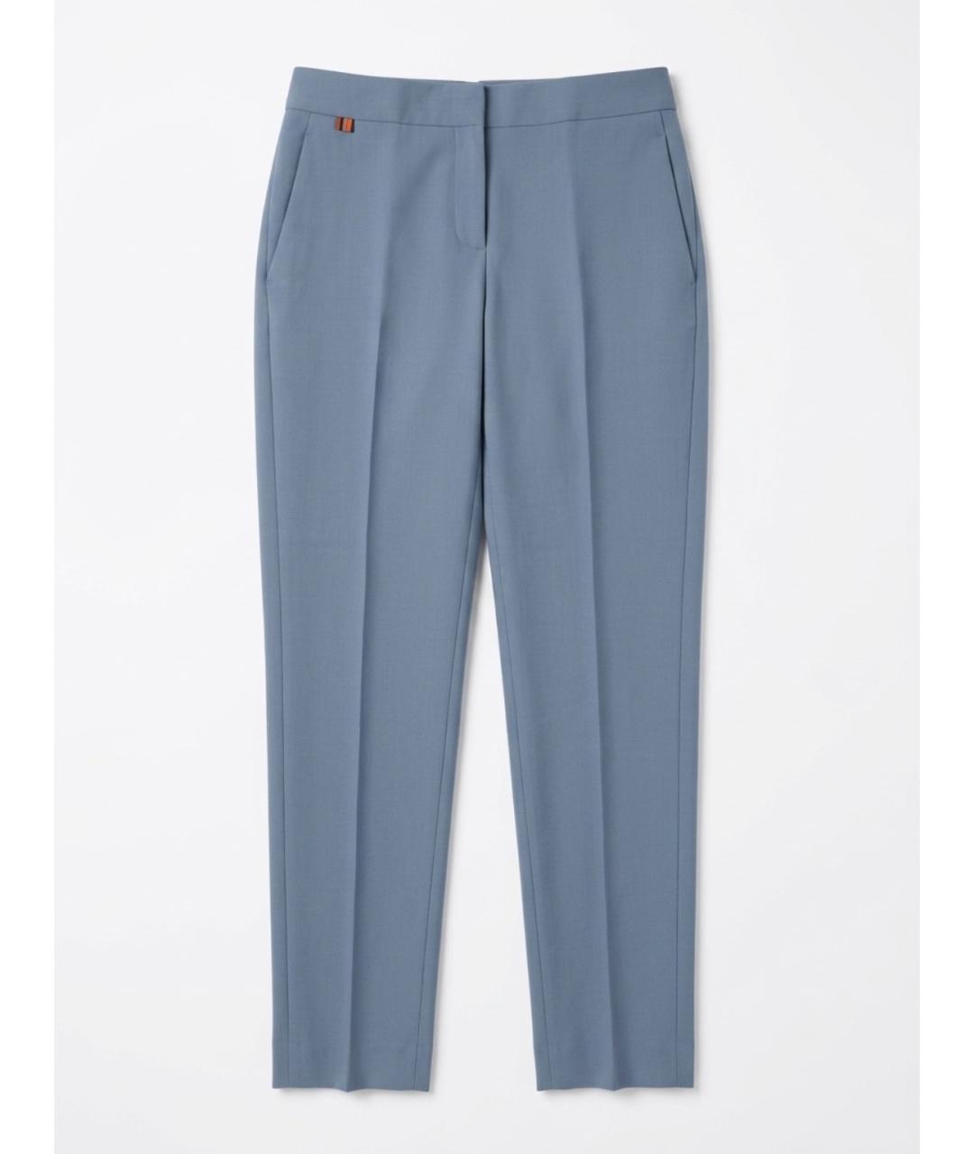 PAUL SMITH Голубые шерстяные прямые брюки, фото 4