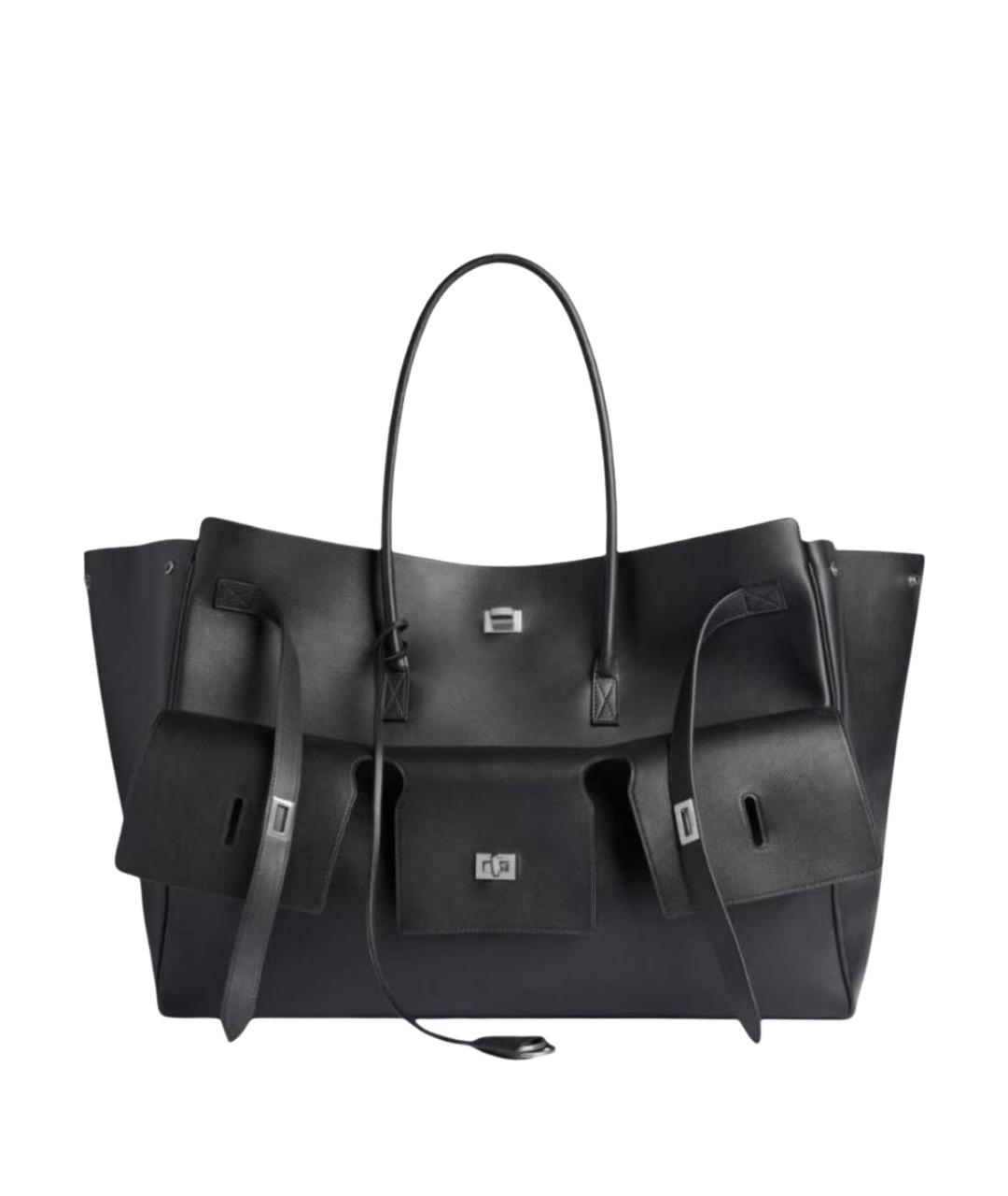BALENCIAGA Черная кожаная сумка через плечо, фото 1