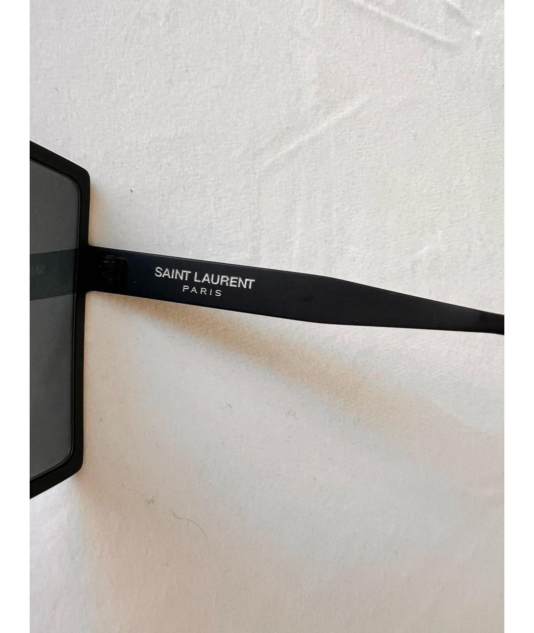 SAINT LAURENT Черные пластиковые солнцезащитные очки, фото 5