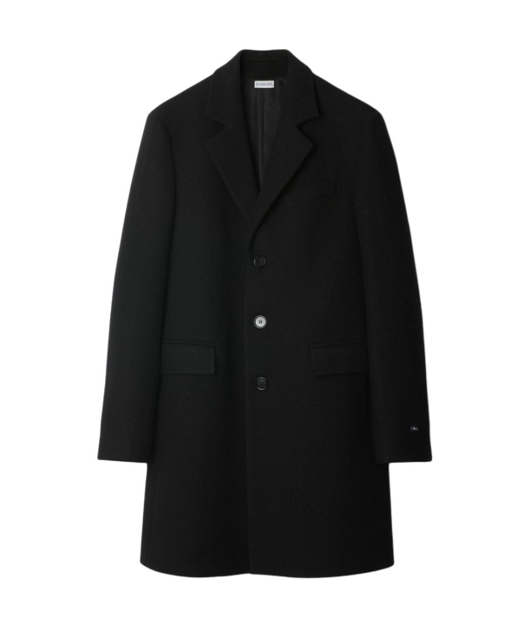 BURBERRY Черное шерстяное пальто, фото 1