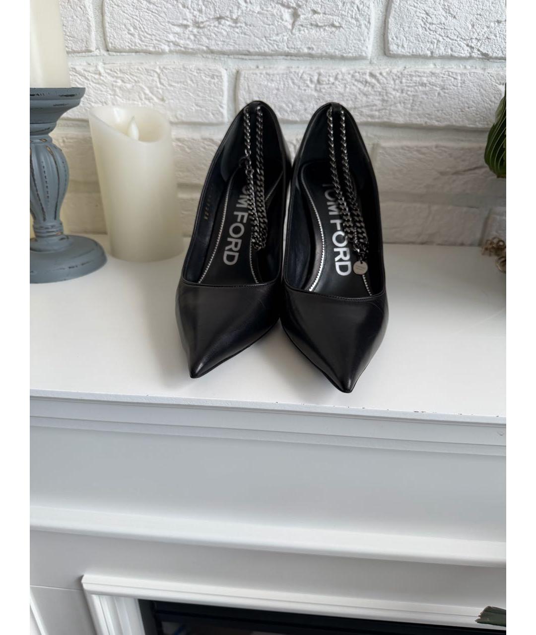 TOM FORD Черные кожаные туфли, фото 3