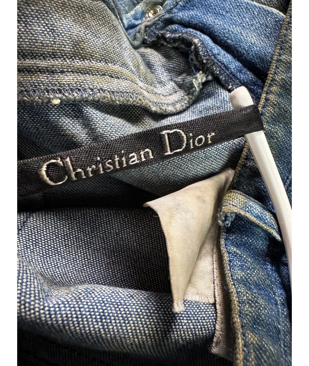 CHRISTIAN DIOR Синие хлопковые джинсы, фото 6