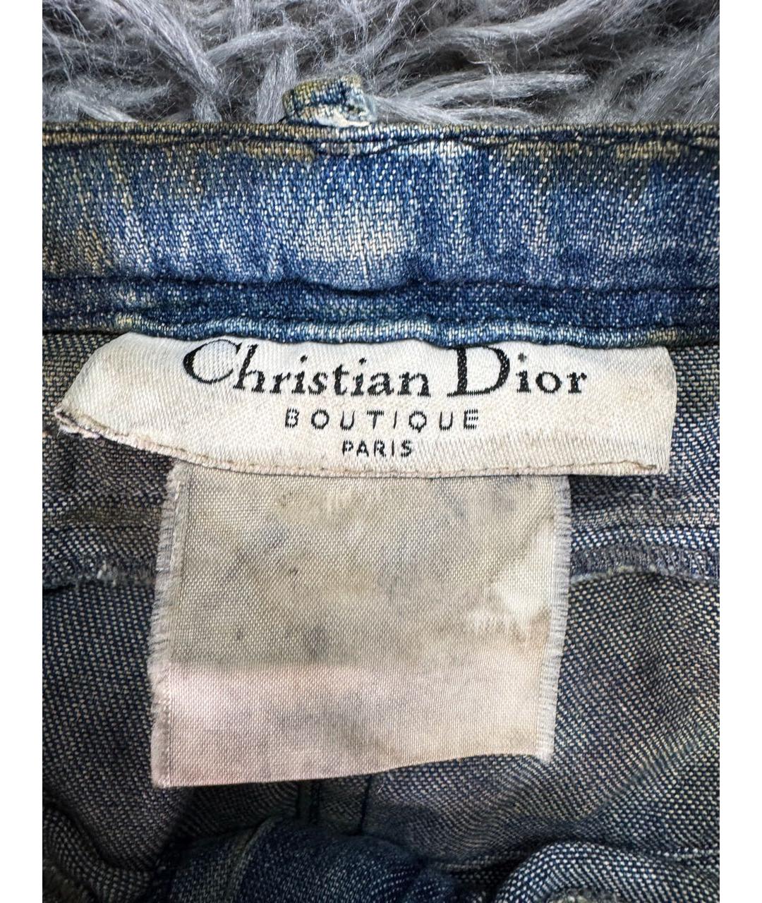 CHRISTIAN DIOR Синие хлопковые джинсы, фото 5