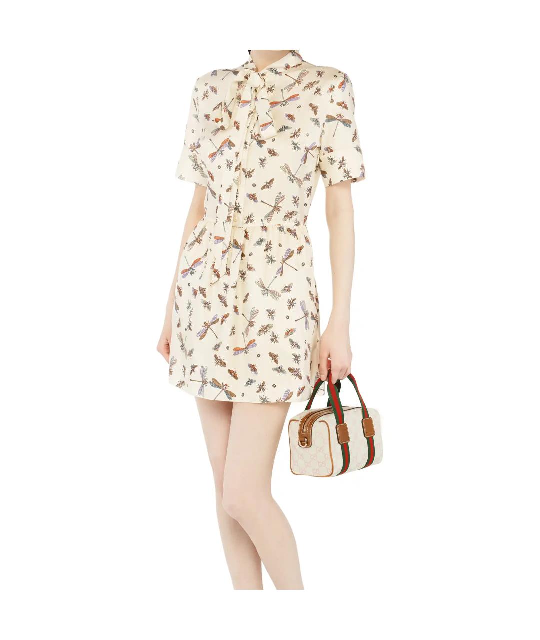 GUCCI Бежевая сумка с короткими ручками, фото 5