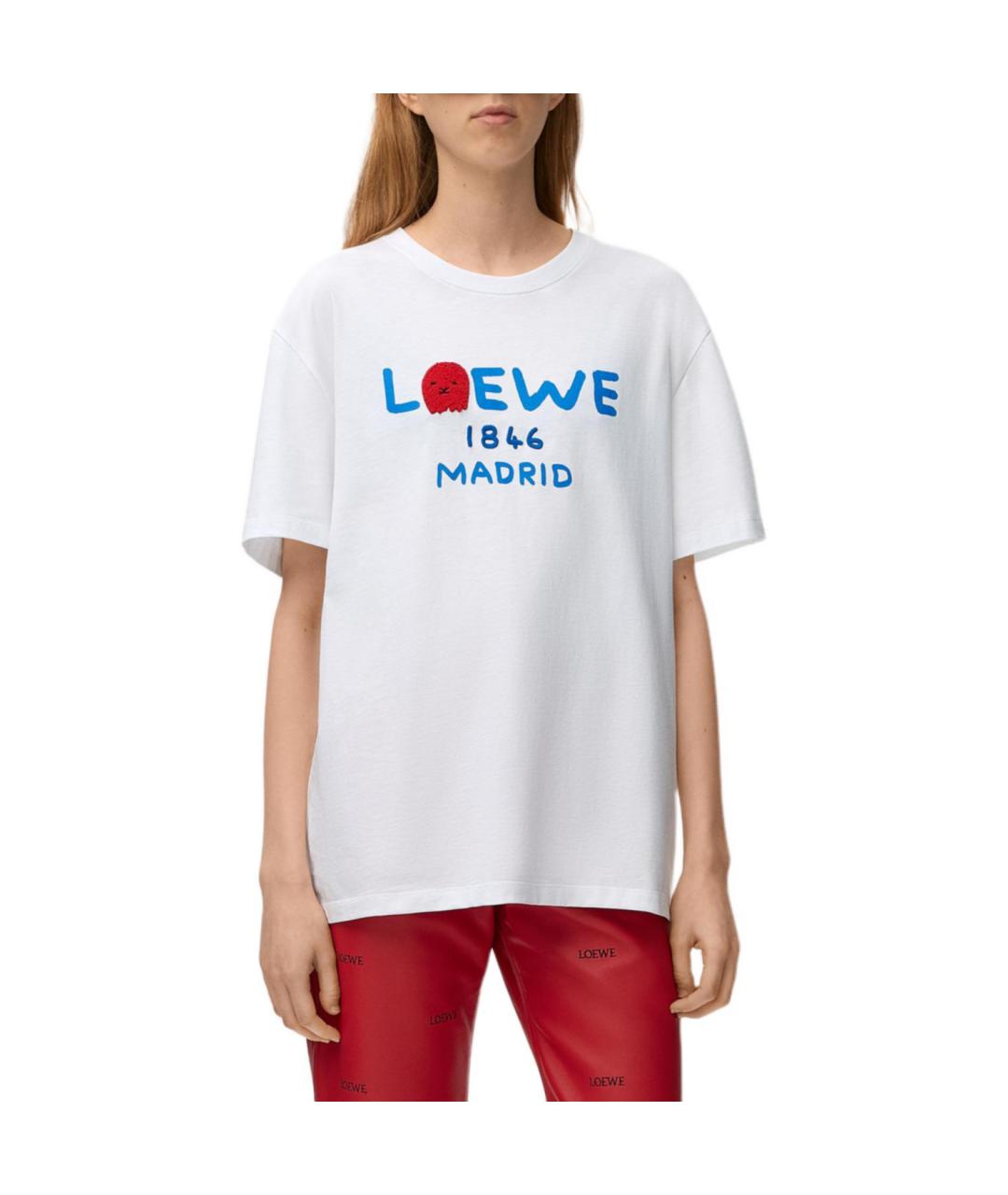 LOEWE Белая хлопковая футболка, фото 5