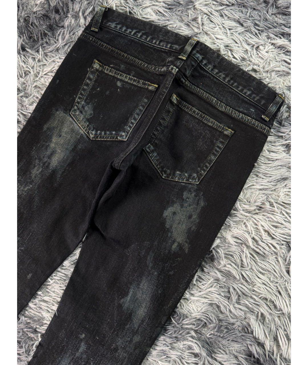 SAINT LAURENT Черные хлопковые джинсы скинни, фото 3