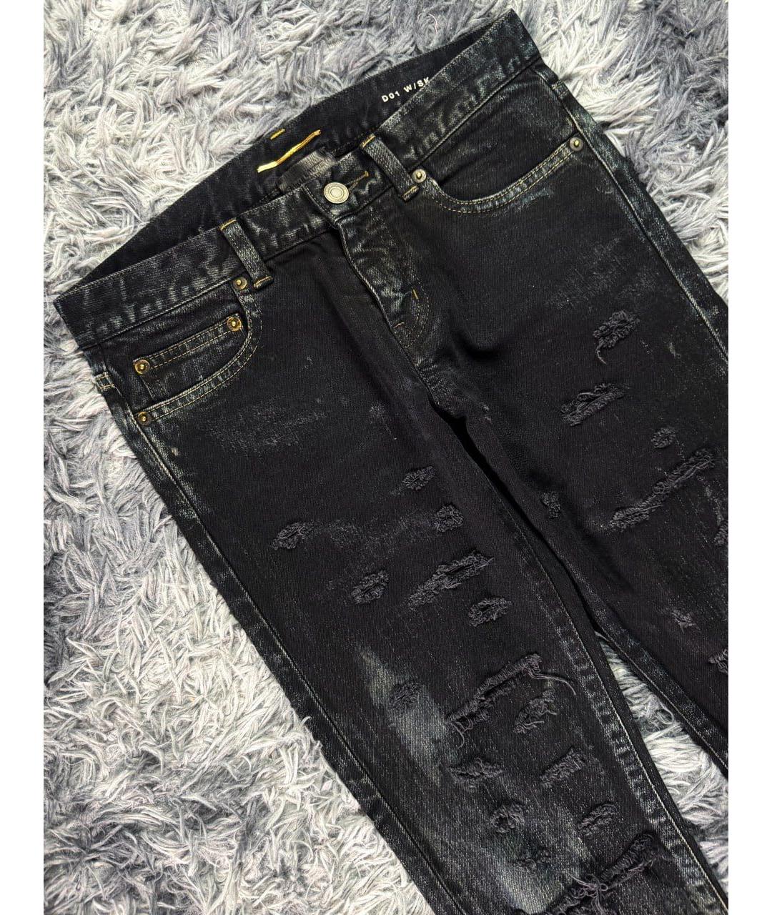 SAINT LAURENT Черные хлопковые джинсы скинни, фото 5