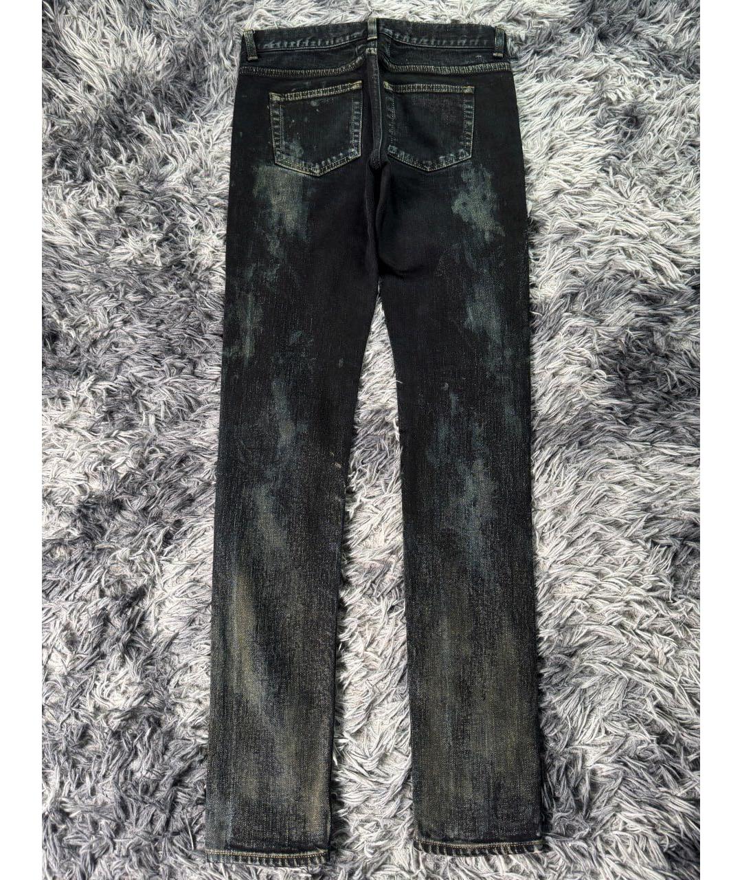 SAINT LAURENT Черные хлопковые джинсы скинни, фото 2