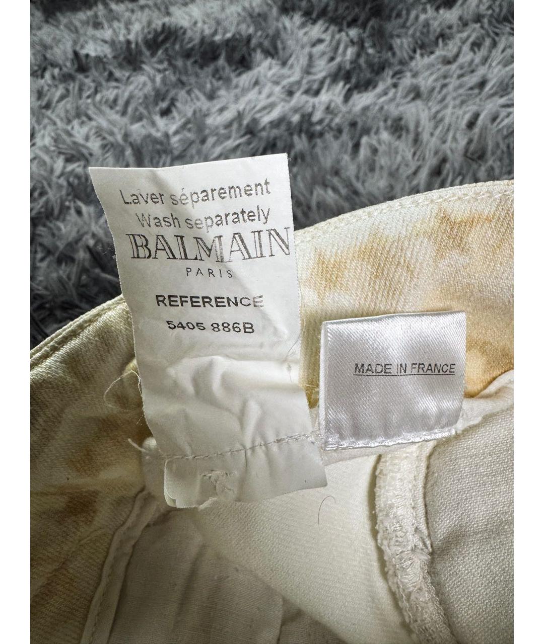 BALMAIN Бежевые хлопковые джинсы скинни, фото 8