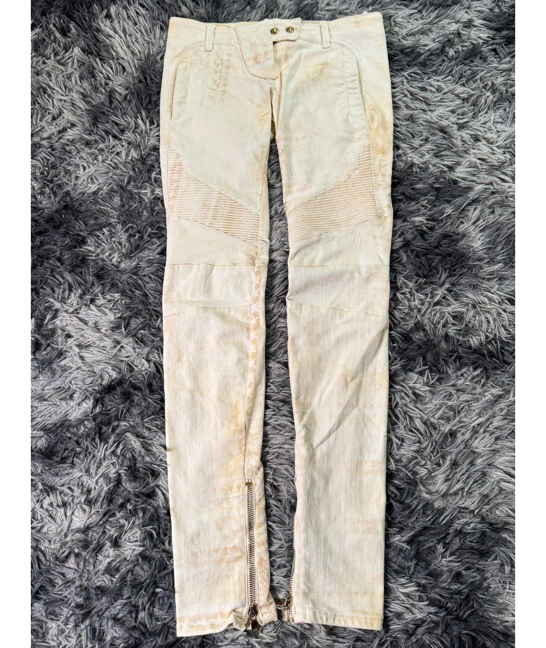 BALMAIN Бежевые хлопковые джинсы скинни, фото 9