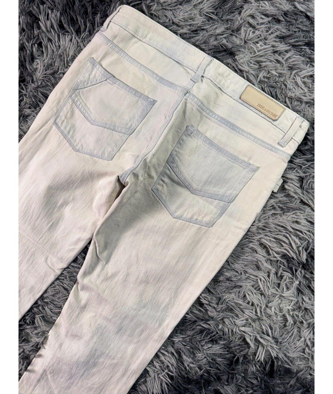ZADIG & VOLTAIRE Белые хлопковые джинсы скинни, фото 3