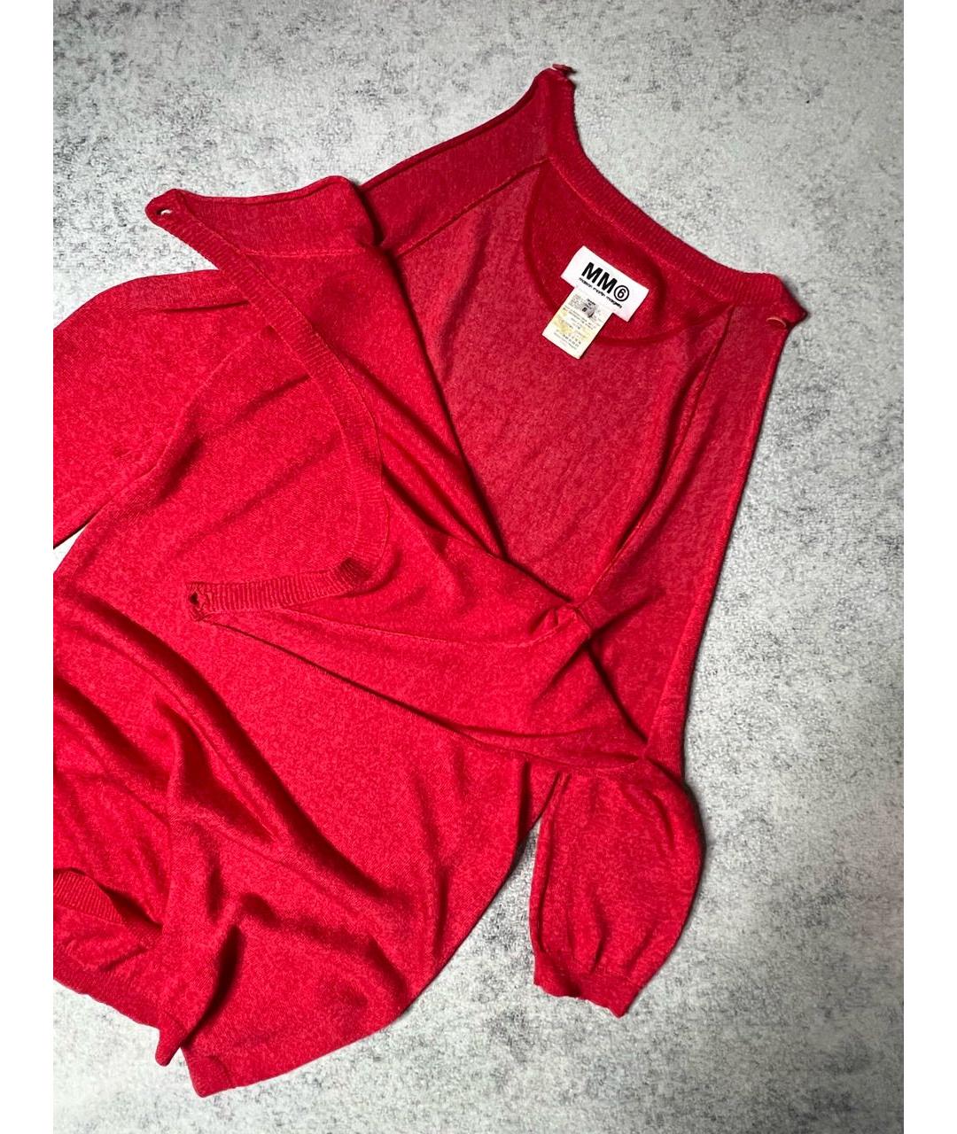 MM6 MAISON MARGIELA Красное льняное платье, фото 2