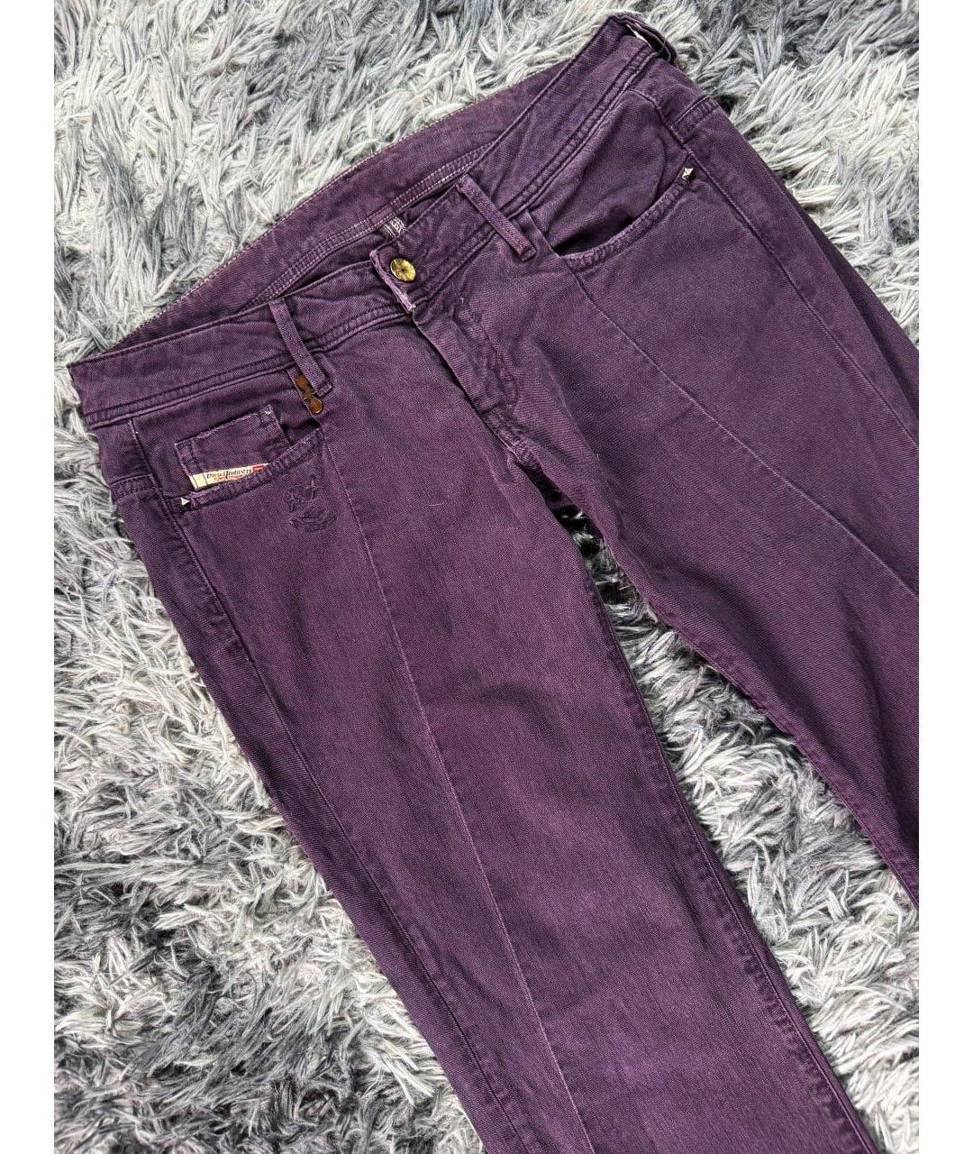 DIESEL Фиолетовые хлопковые джинсы скинни, фото 4