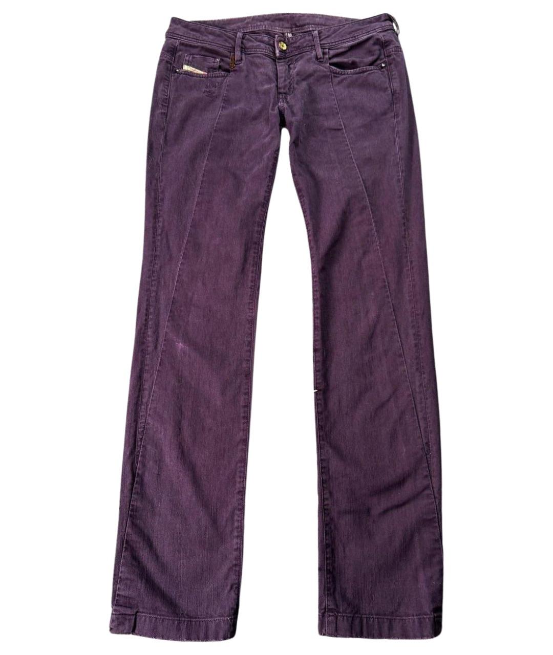 DIESEL Фиолетовые хлопковые джинсы скинни, фото 1