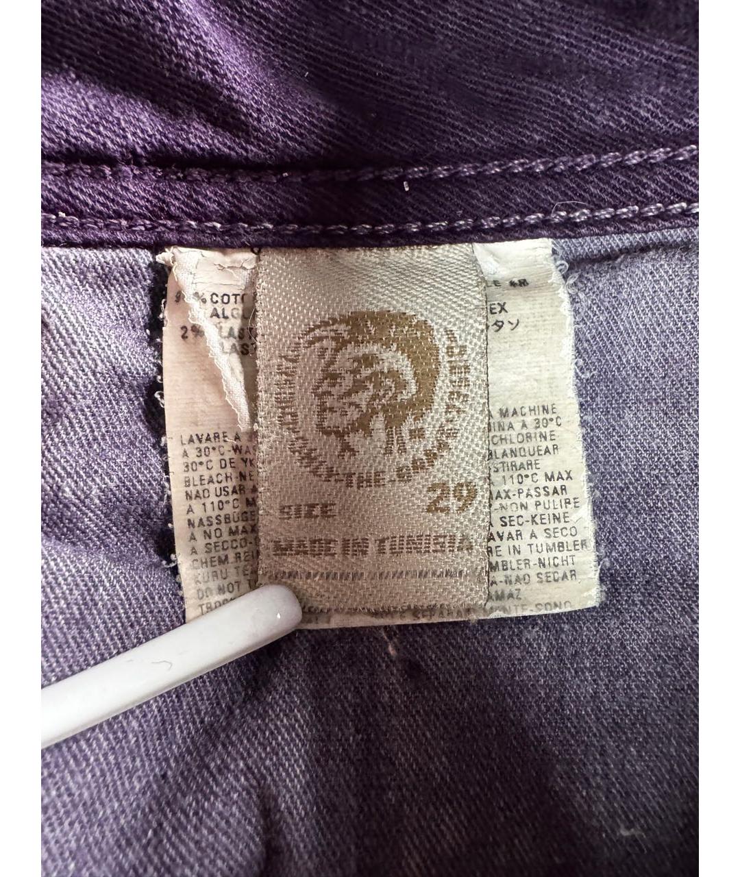 DIESEL Фиолетовые хлопковые джинсы скинни, фото 5