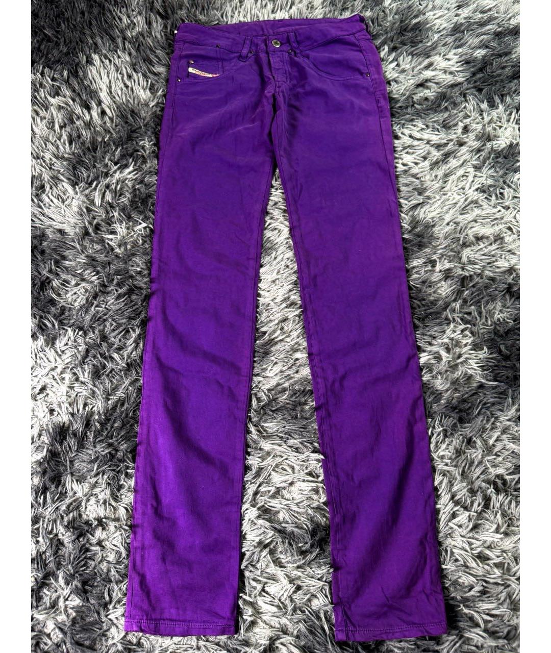 DIESEL Фиолетовые хлопковые джинсы скинни, фото 7