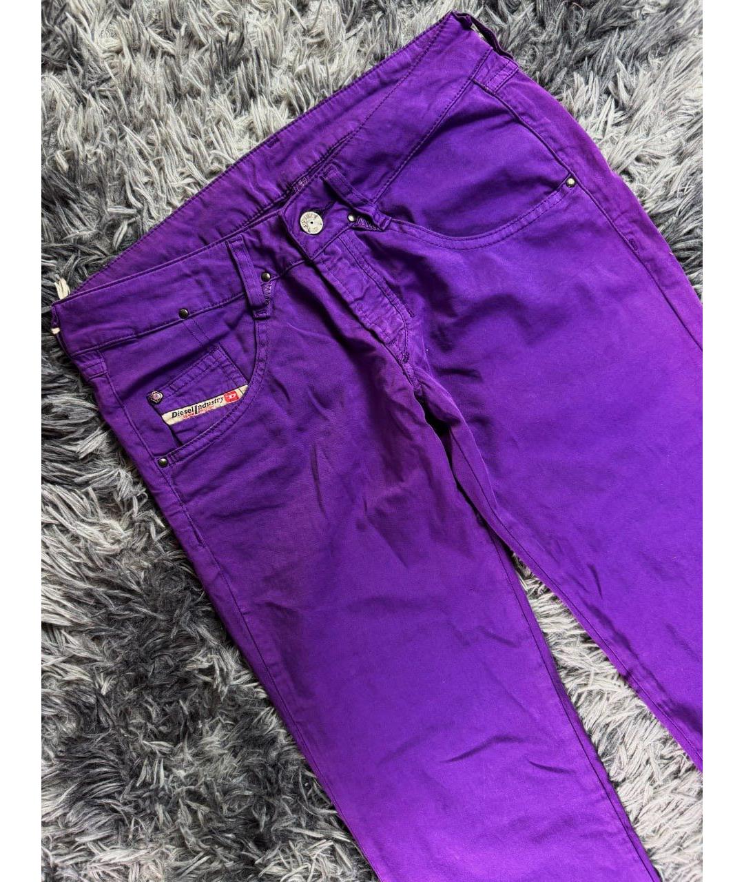 DIESEL Фиолетовые хлопковые джинсы скинни, фото 4