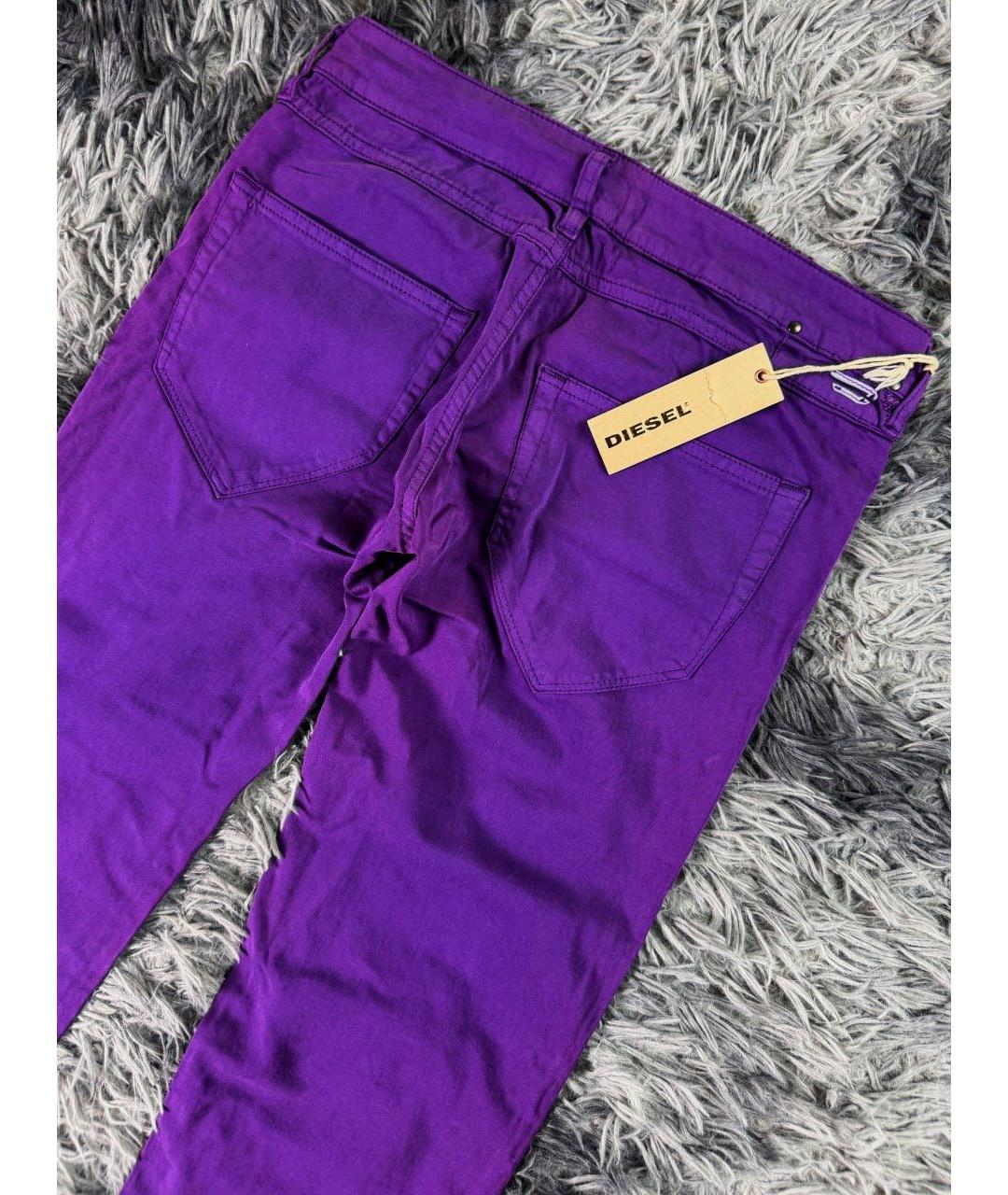 DIESEL Фиолетовые хлопковые джинсы скинни, фото 3