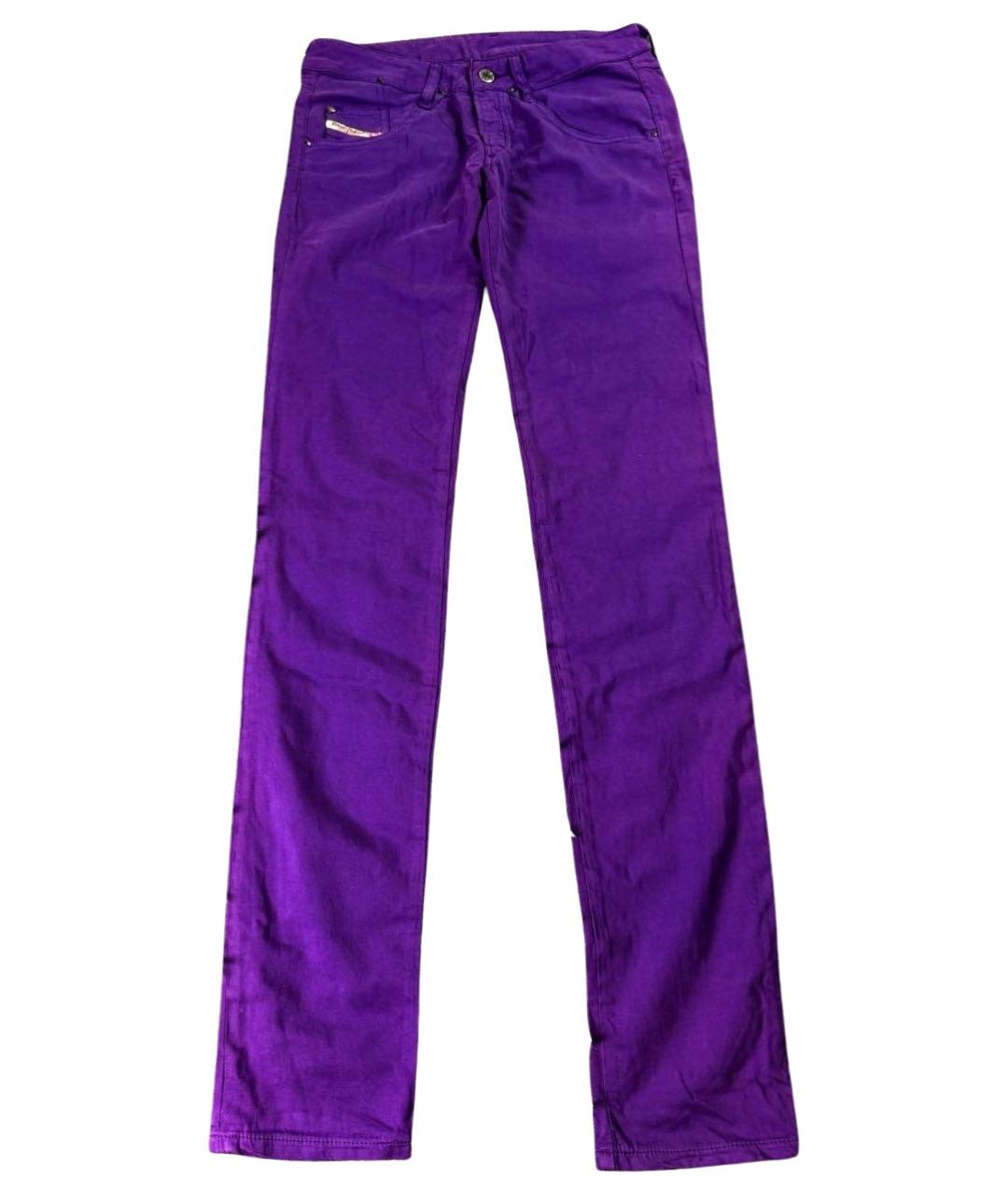 DIESEL Фиолетовые хлопковые джинсы скинни, фото 1