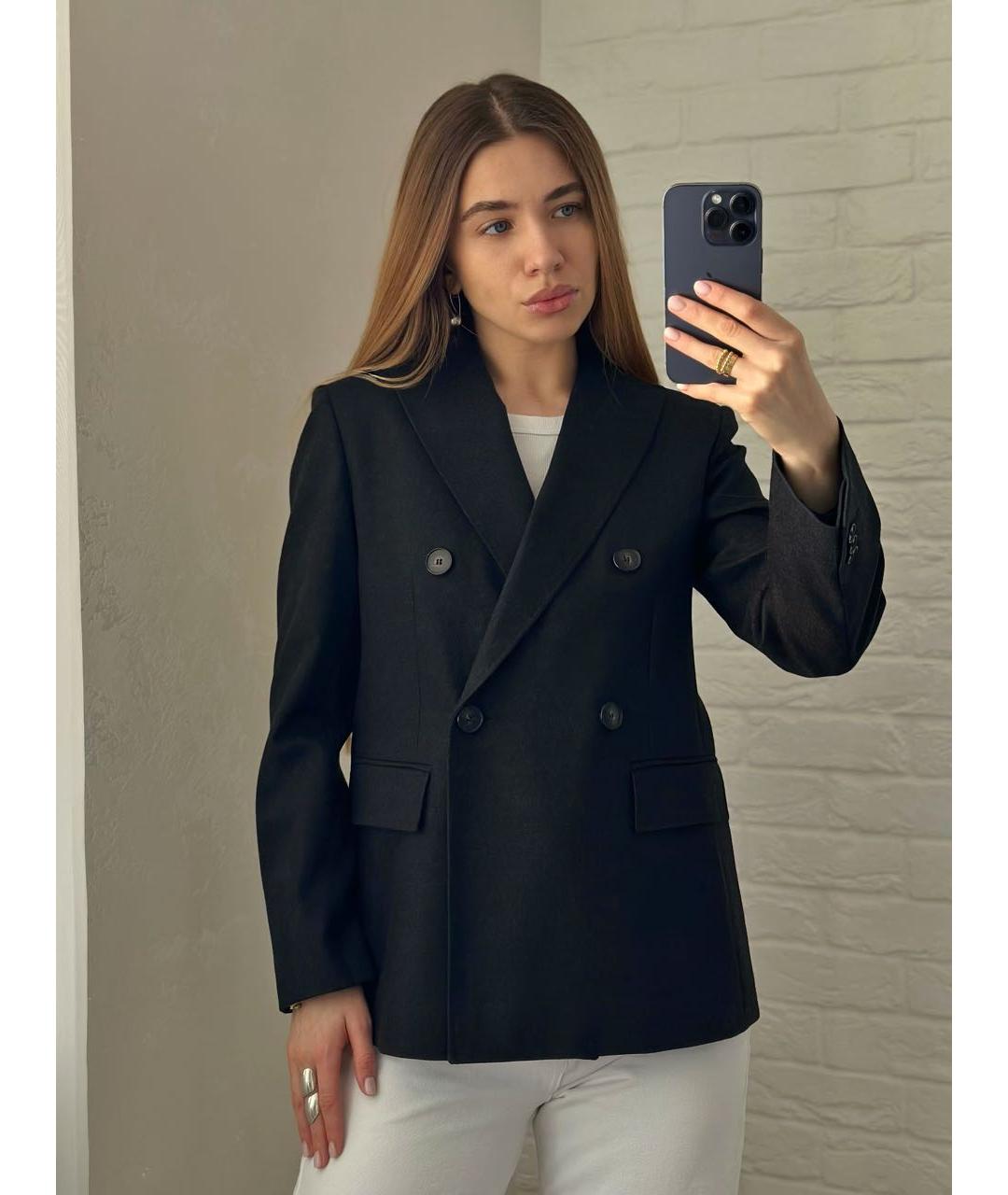MAX MARA STUDIO Антрацитовый шерстяной жакет/пиджак, фото 8