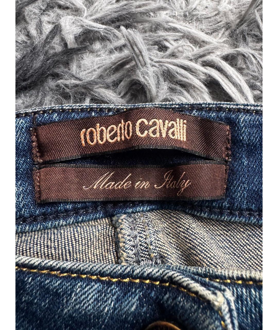 JUST CAVALLI Синие хлопковые джинсы клеш, фото 7