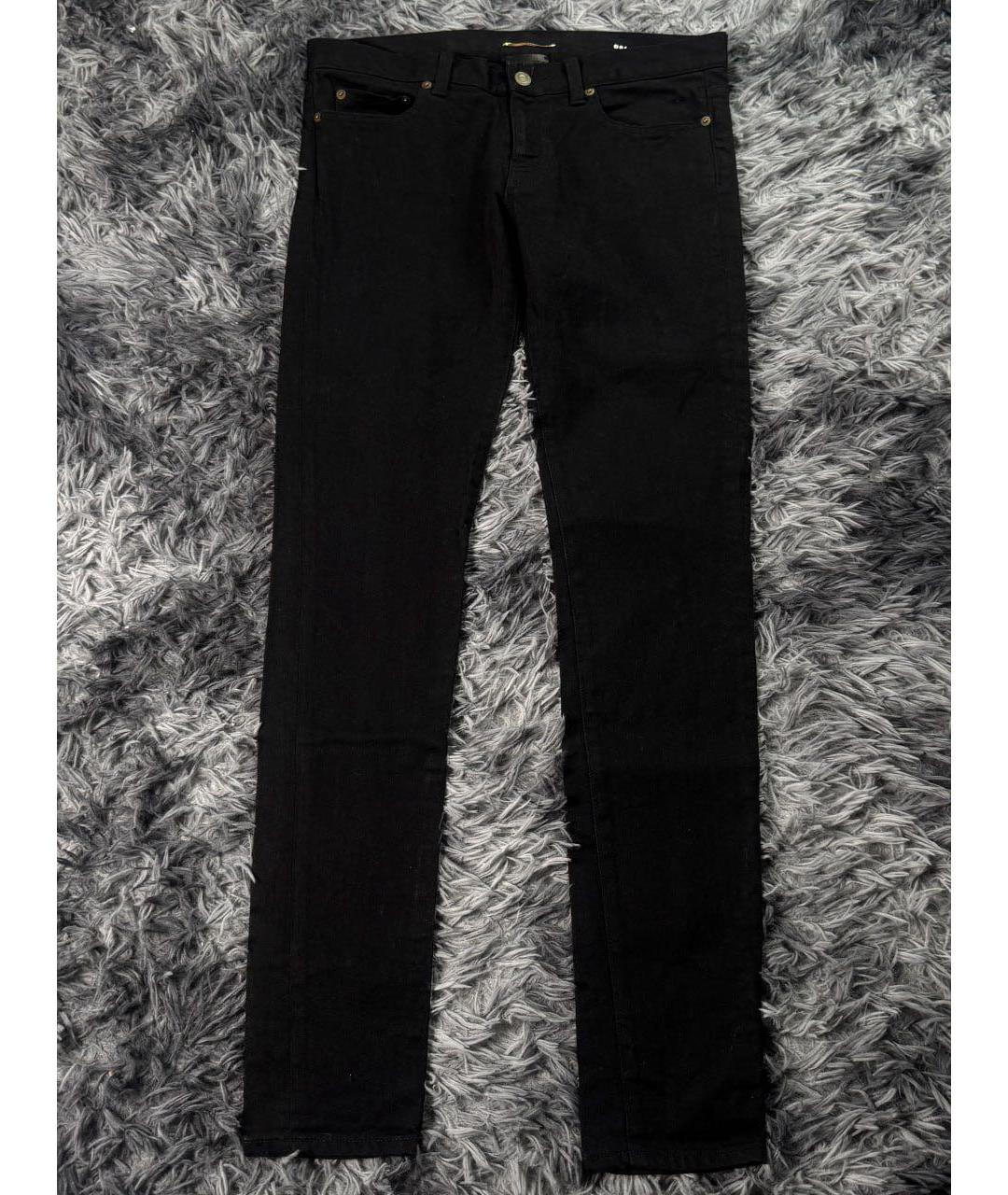 SAINT LAURENT Черные хлопковые джинсы скинни, фото 9