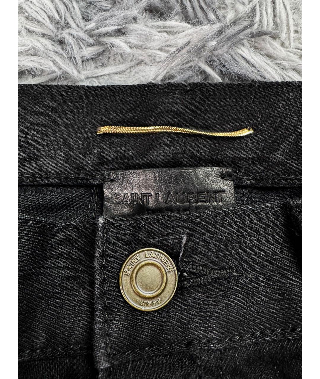 SAINT LAURENT Черные хлопковые джинсы скинни, фото 7