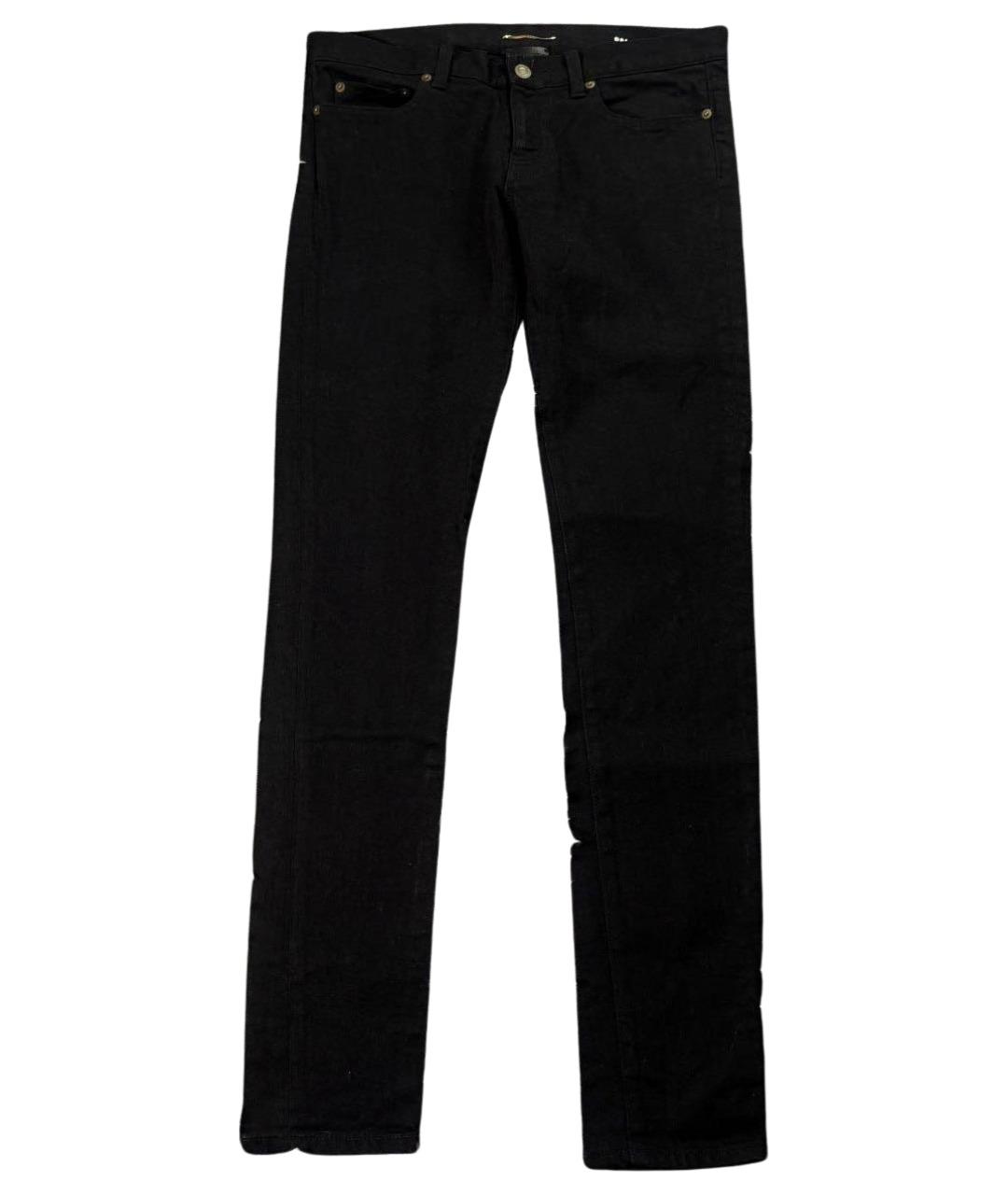 SAINT LAURENT Черные хлопковые джинсы скинни, фото 1