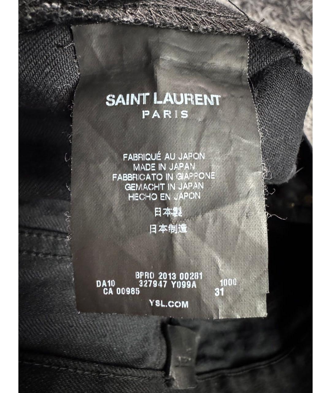 SAINT LAURENT Черные хлопковые джинсы скинни, фото 5