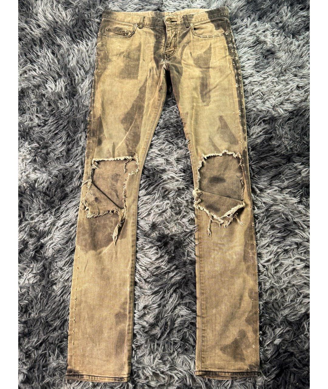 SAINT LAURENT Бежевые хлопковые джинсы скинни, фото 9