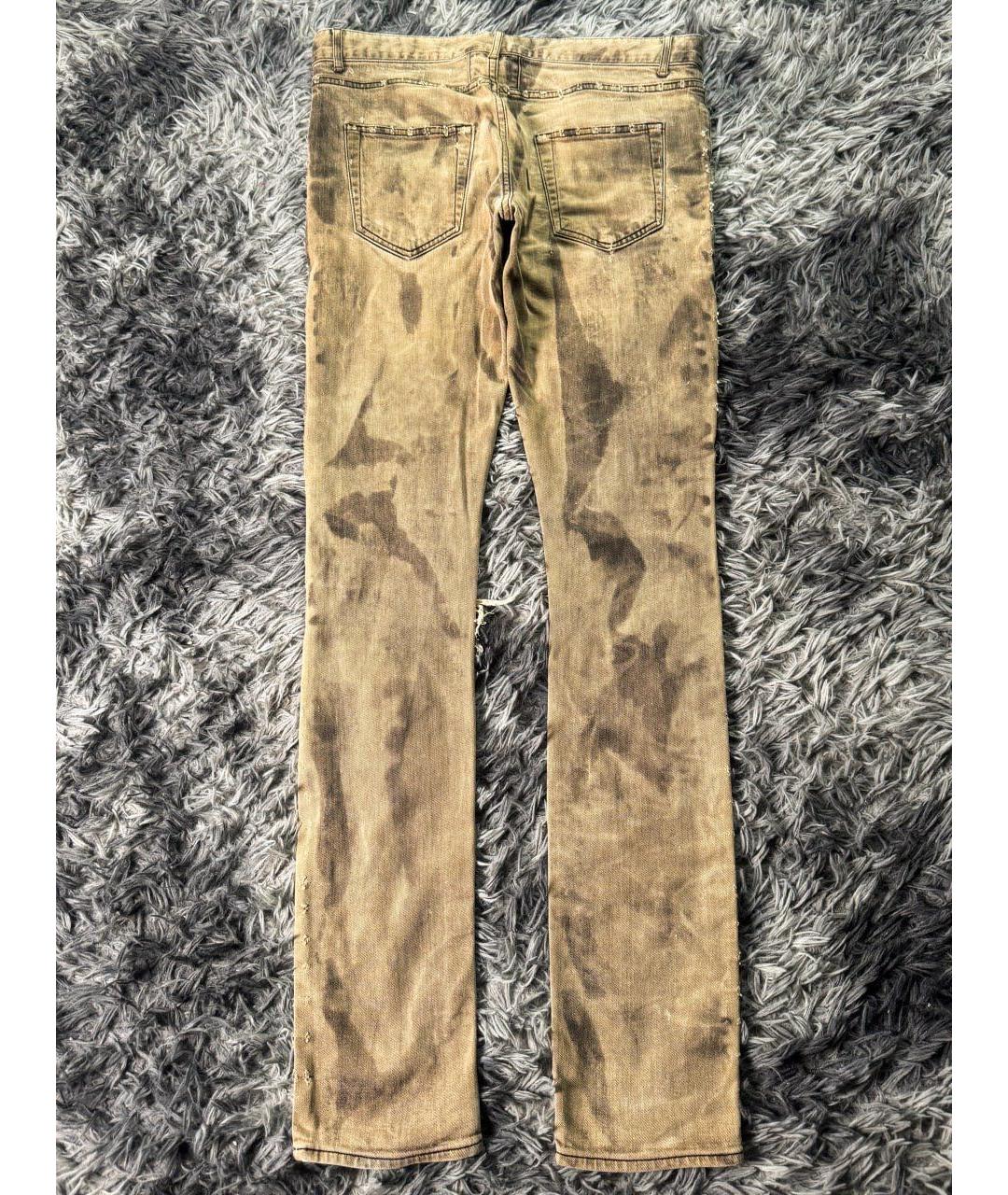 SAINT LAURENT Бежевые хлопковые джинсы скинни, фото 2