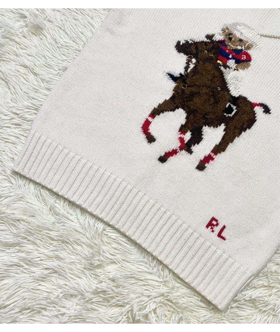 POLO RALPH LAUREN Бежевый хлопковый джемпер / свитер, фото 3
