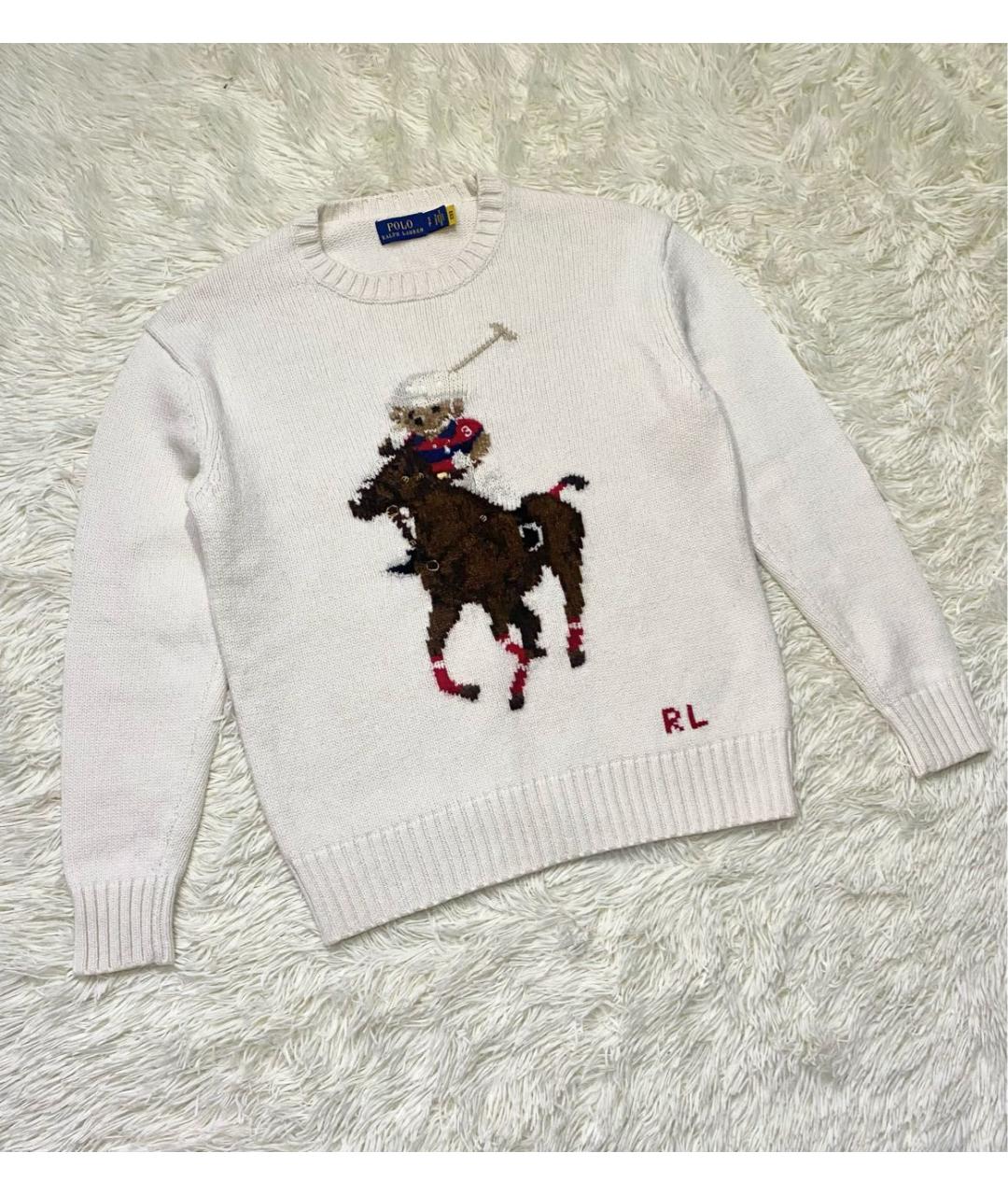 POLO RALPH LAUREN Бежевый хлопковый джемпер / свитер, фото 2