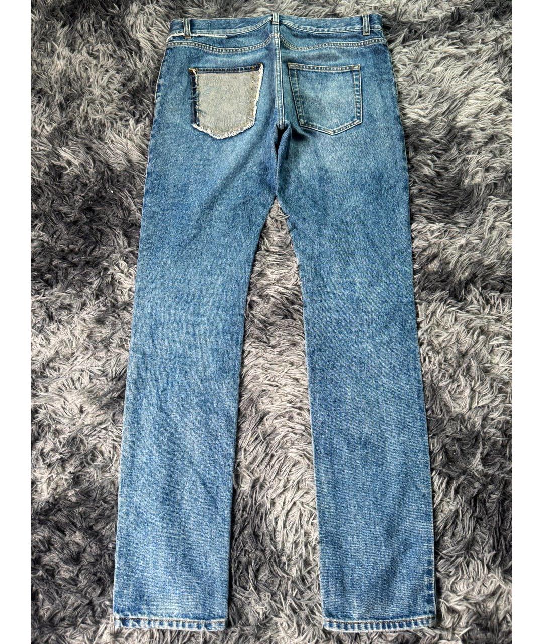 SAINT LAURENT Голубые хлопковые джинсы скинни, фото 2