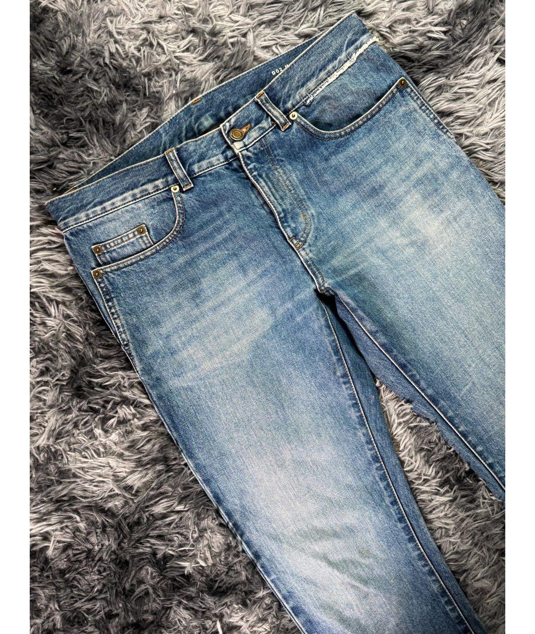 SAINT LAURENT Голубые хлопковые джинсы скинни, фото 4