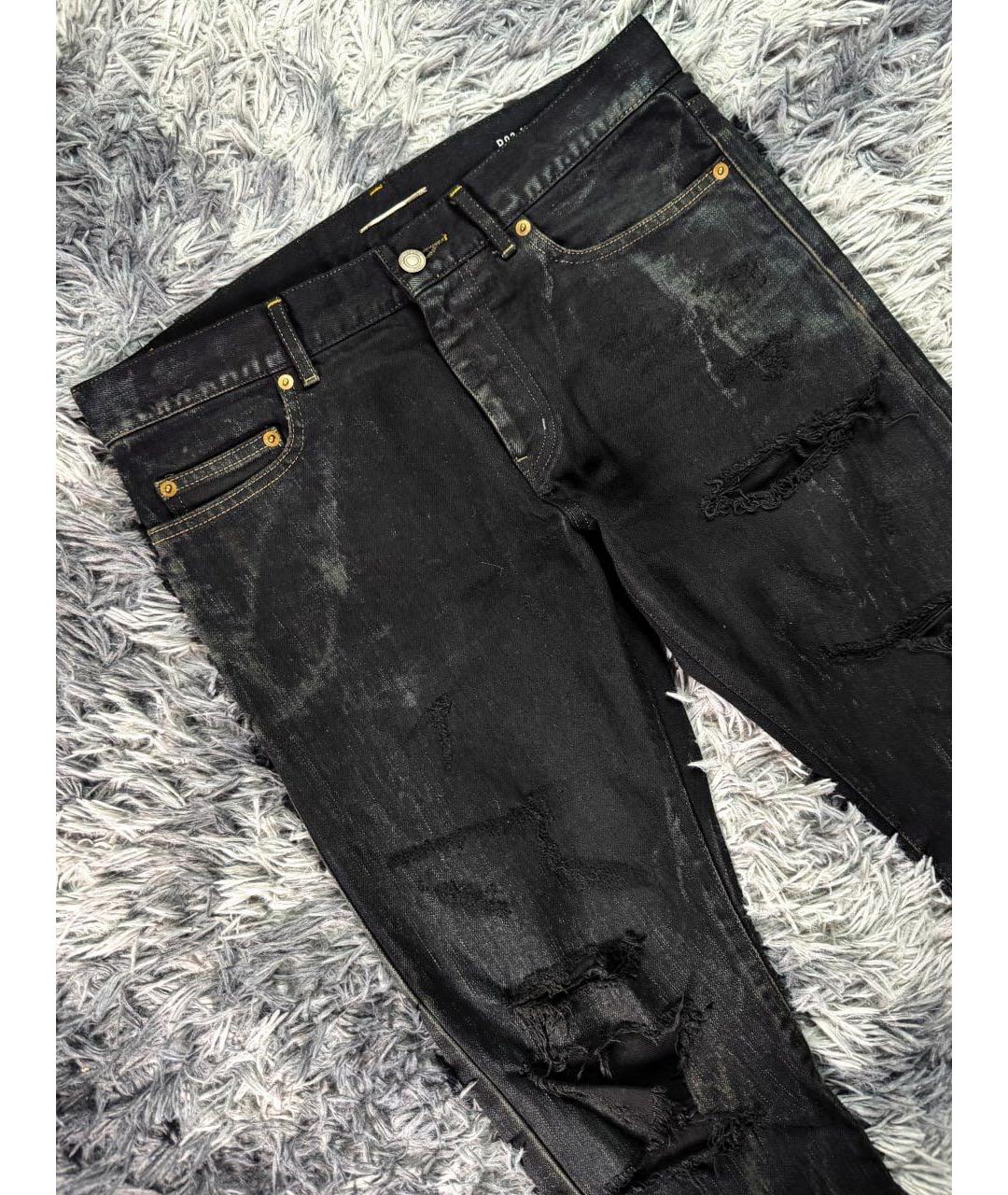 SAINT LAURENT Черные хлопковые джинсы скинни, фото 4