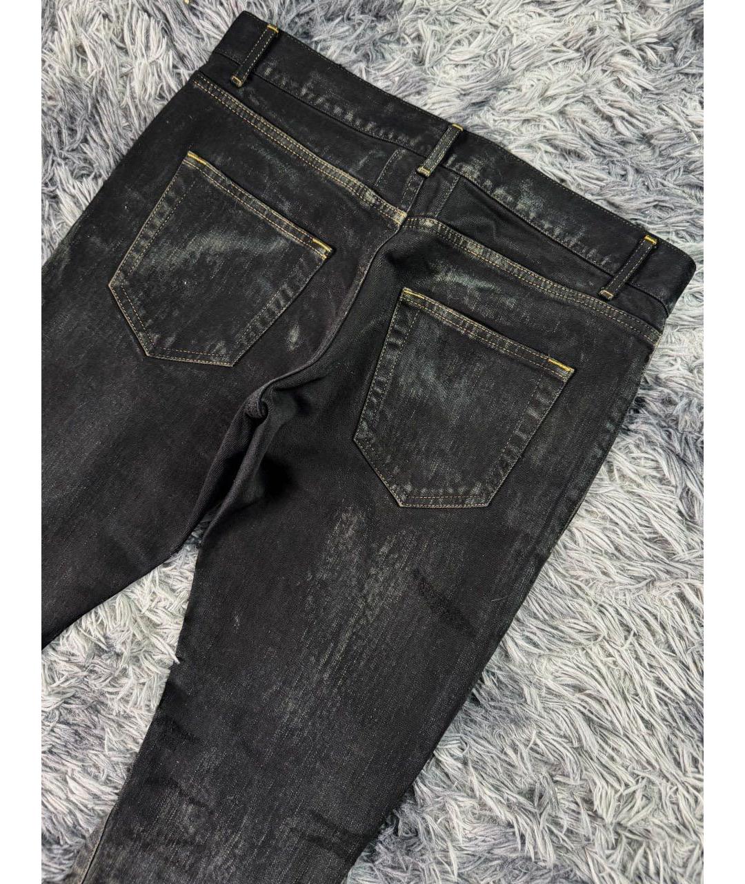 SAINT LAURENT Черные хлопковые джинсы скинни, фото 3