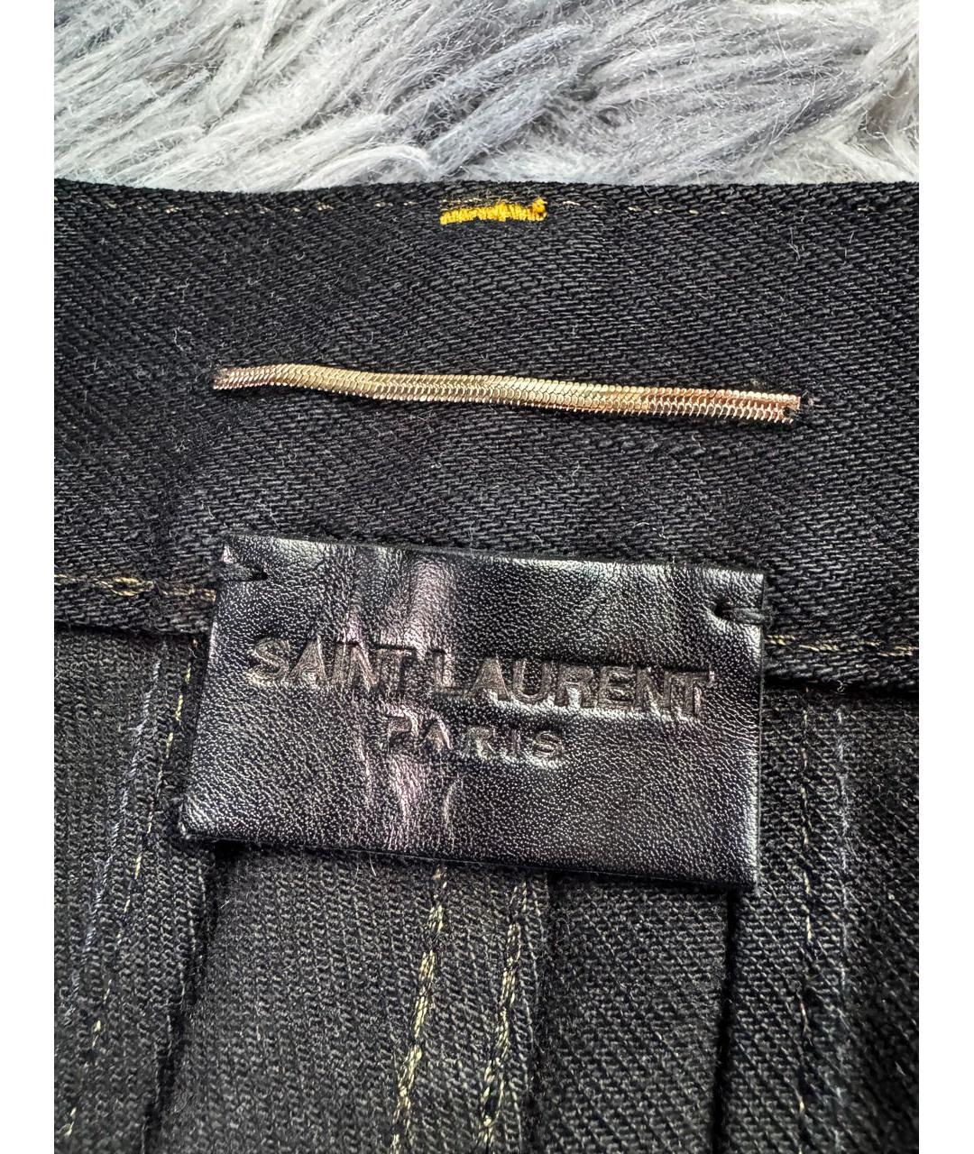 SAINT LAURENT Черные хлопковые джинсы скинни, фото 8