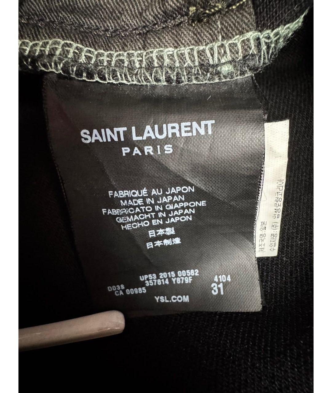 SAINT LAURENT Черные хлопковые джинсы скинни, фото 7