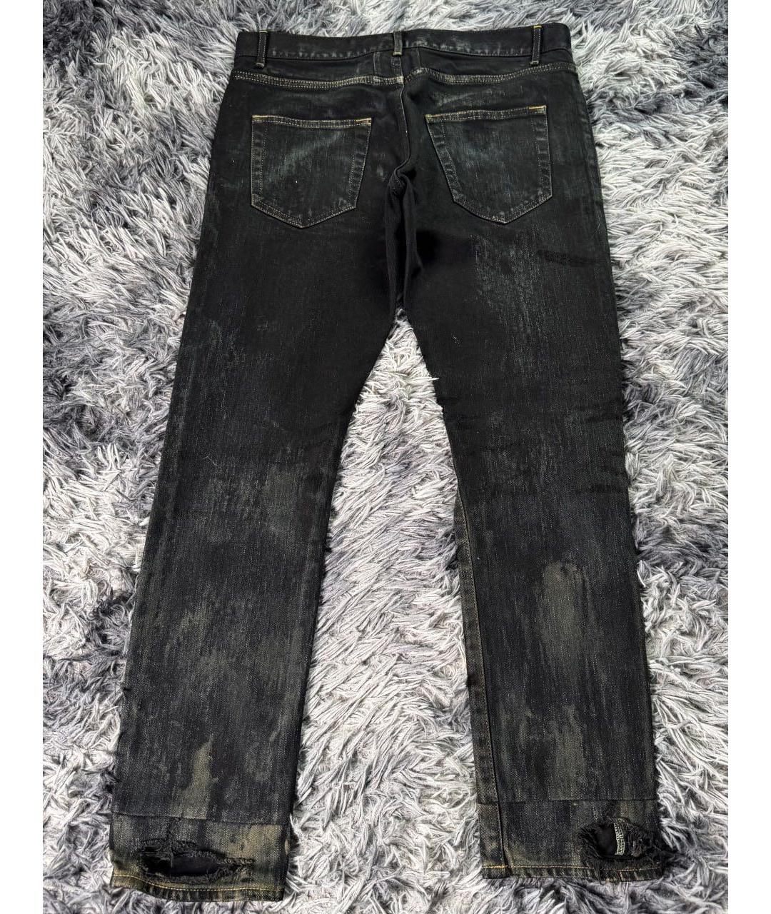 SAINT LAURENT Черные хлопковые джинсы скинни, фото 2