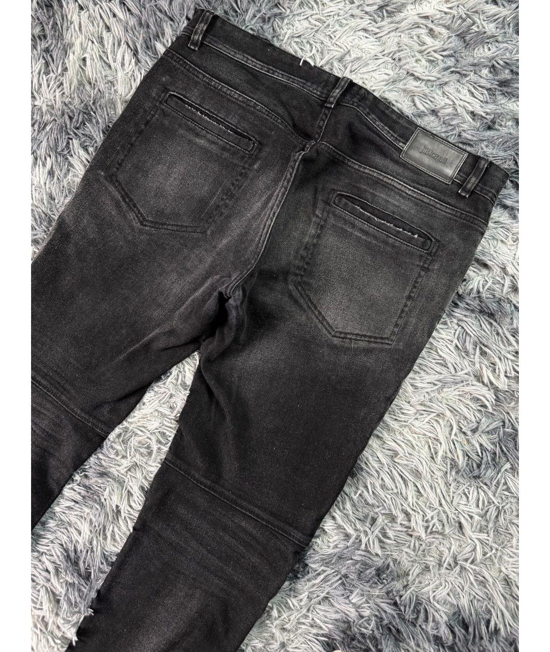 JUST CAVALLI Черные хлопковые джинсы скинни, фото 3