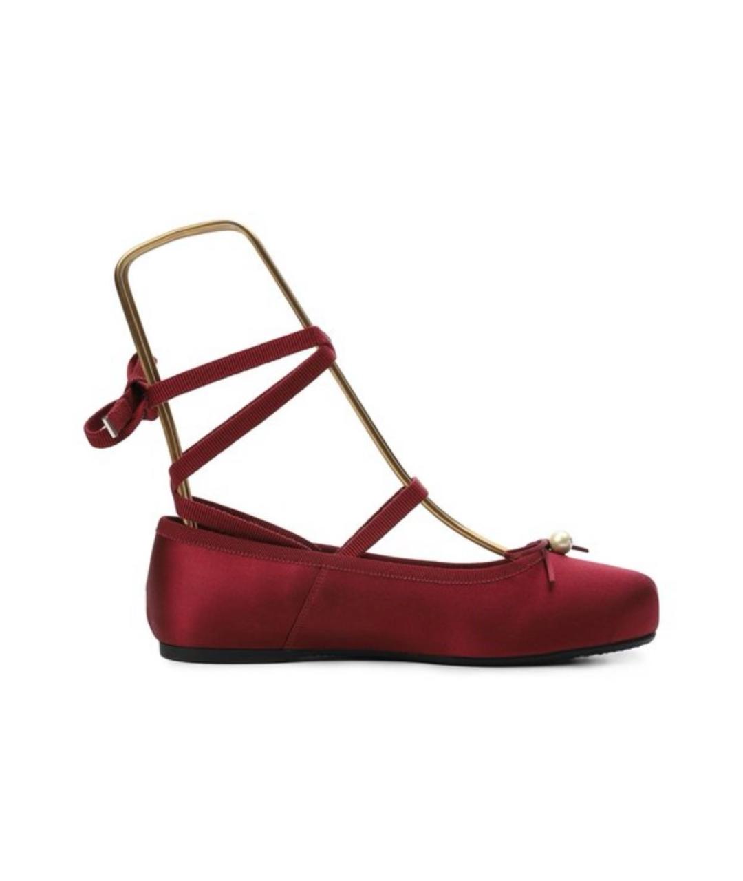 CHRISTIAN DIOR Бордовые балетки, фото 1